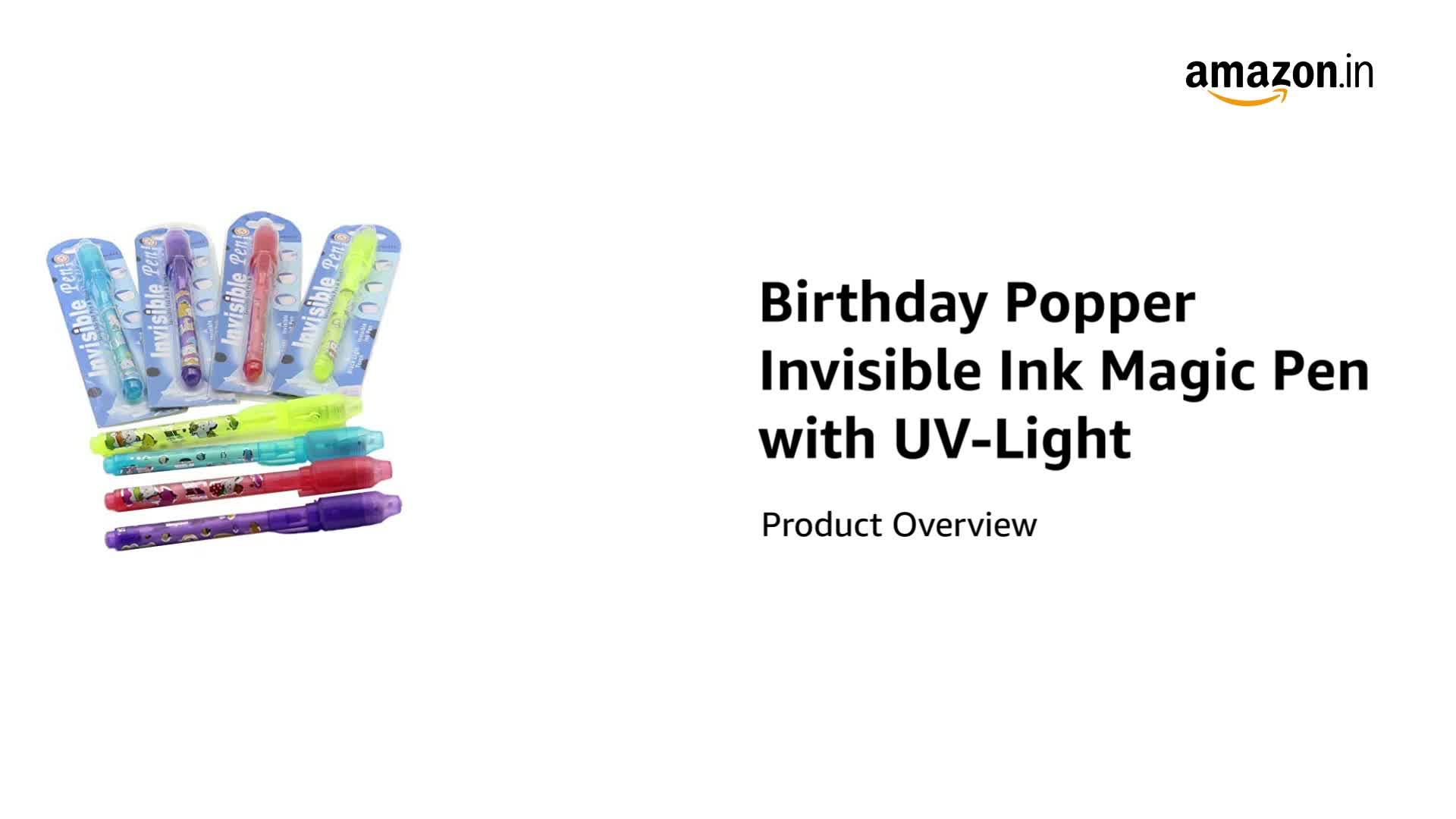 Birthday Popper 20 Pcs Invisible Ink Magic Pen with UV Light as